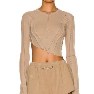 Sami Miro Vintage Asymmetrical Top, Large Taupe